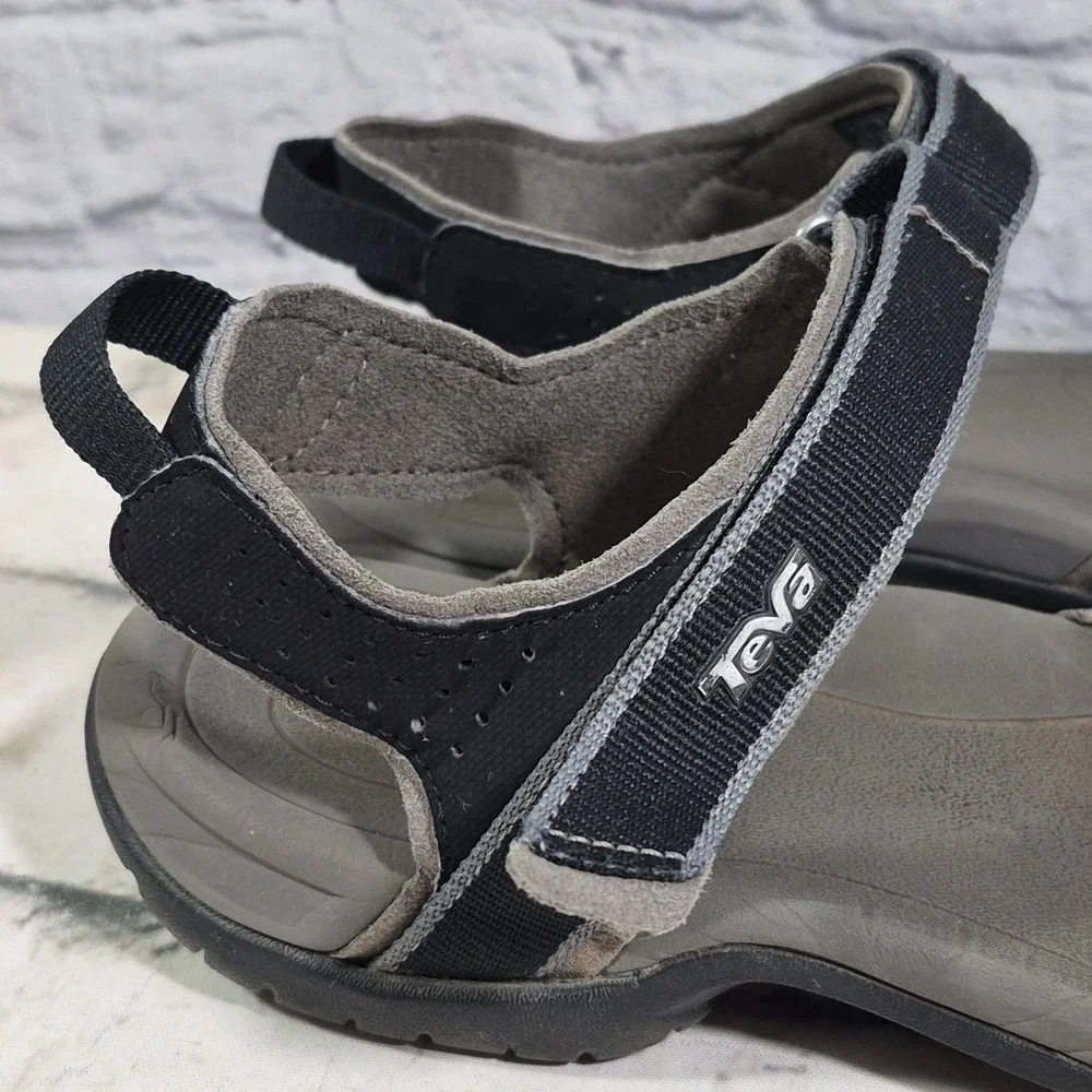 Teva Sandals Womens 9 Verra Sporty Hiking Slingback 1006263 Black Gray Fabric